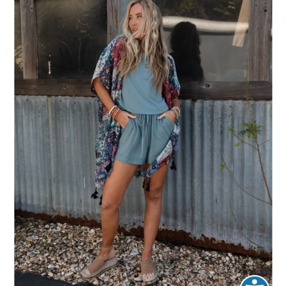 Three Bird Nest Romper and Kimono Set